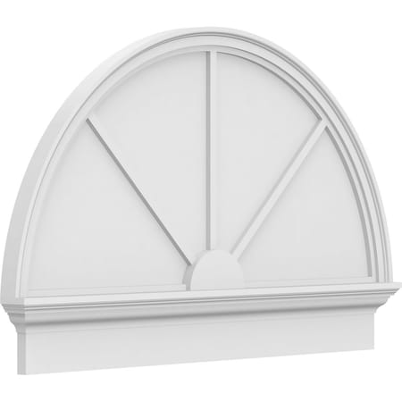 Ekena Millwork Half Round 3 Spoke Architectural Grade PVC Combination Pediment, 42"W x 27-3/4"H x 2-3/4"P PEDPC042X280HRO03